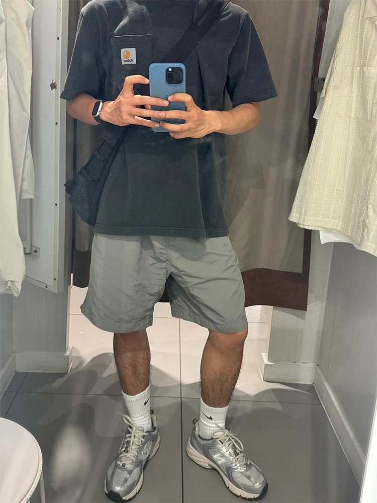 

Quick Dry Ice Silk Nylon Shorts Men's Summer Sportswear Casual Loose Fit Low Waist Youthful Energy City Walk Beach Camping