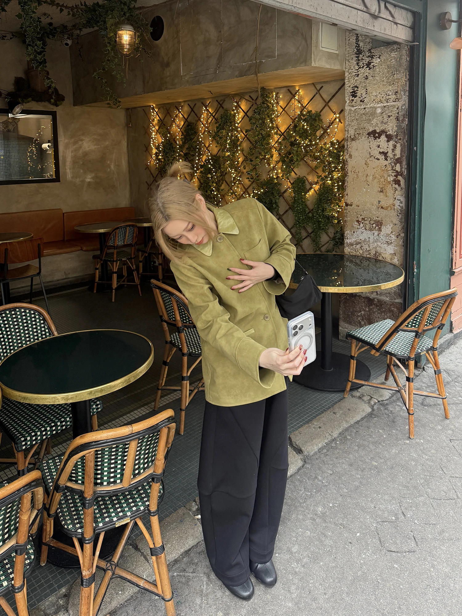 

Кожаная куртка SukiiRED Early Spring с глянцевым покрытием, модный матовый дизайн с вставками, экологичная, с длинными рукавами, для женщин