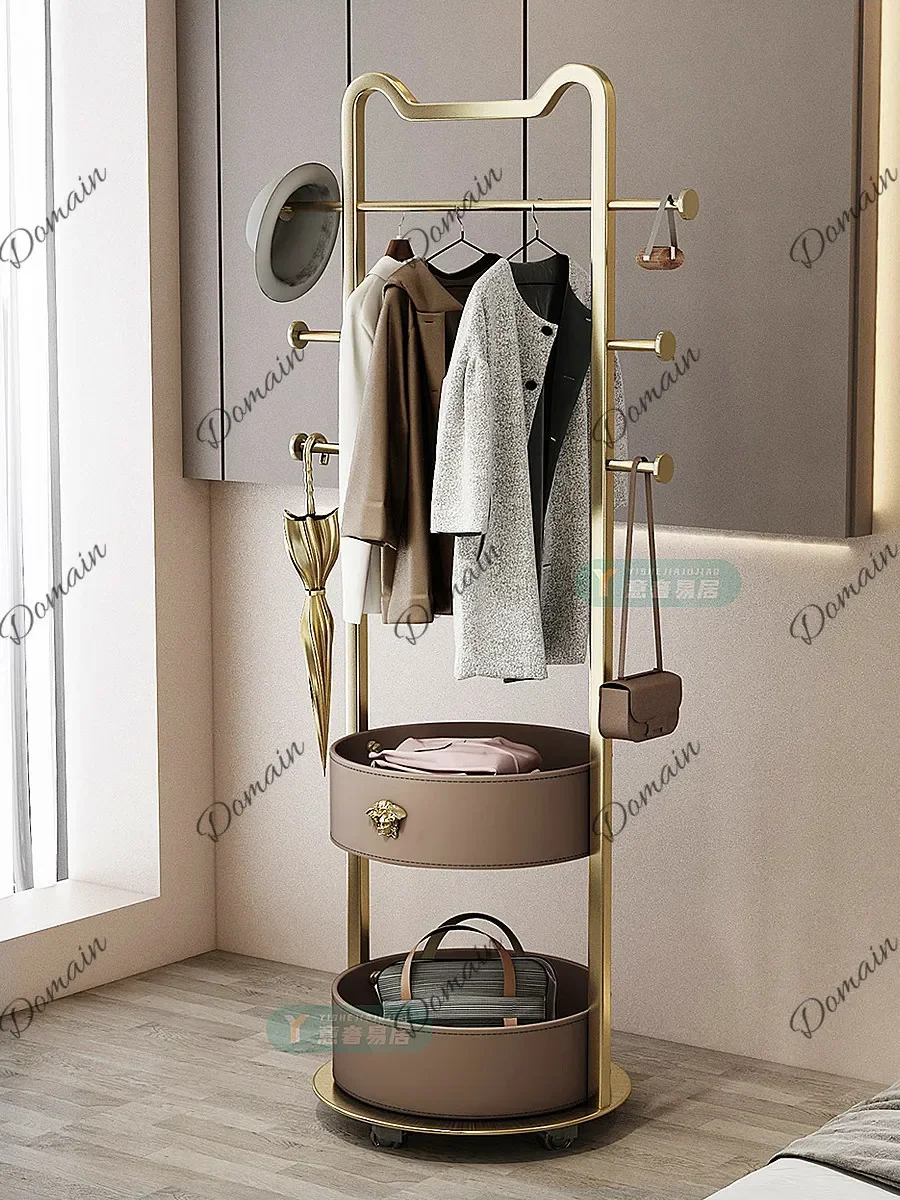 Z43 Italian titanium stainless steel coat rack floor-to-ceiling bedroom hanger locker integrated movable high-end hanger
