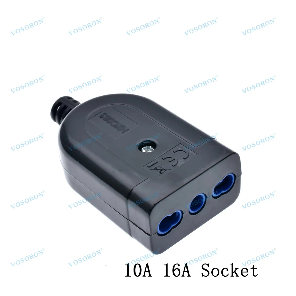 3 Pins Wiring Assembly Plug Italian Power Plug 10A/16A 250 AC Standard Power Adaptor Detachable Plug Male For Uruguay Chile