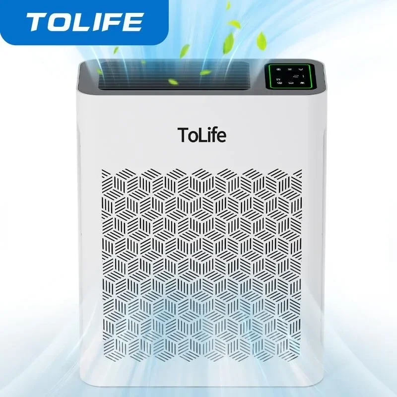 ToLife TZ-K2 Air Purifier. For large home rooms up to 1095 Ft². PM 2.5 display & air quality sensor. Auto mode, timer