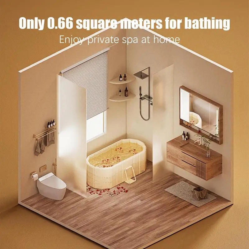 

Large Collapsibles Hot Or Ice Bath Tub Duals Drainage Design Foldable Portable Soaking Bathtub For Family Bathroom Accessories