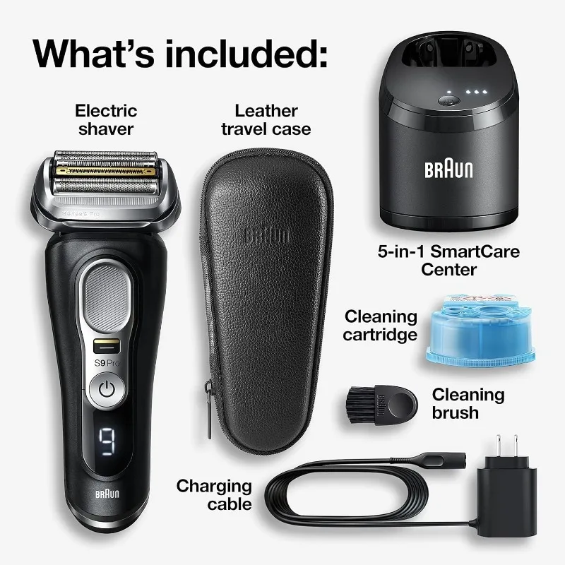 Braun Electric Razor,Waterproof Foil Shaver for Men,Series 9Pro 9460cc,Wet&Dry Shave,w/ProLift Beard Trimmer for Grooming,5-in-1