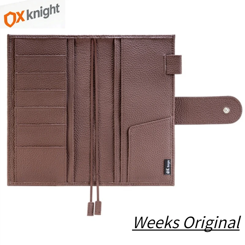 

Еженедельный планер OX KNIGHT Original 2026 из кожи с текстурой личи для Hobonichi с задним карманом, ежедневник