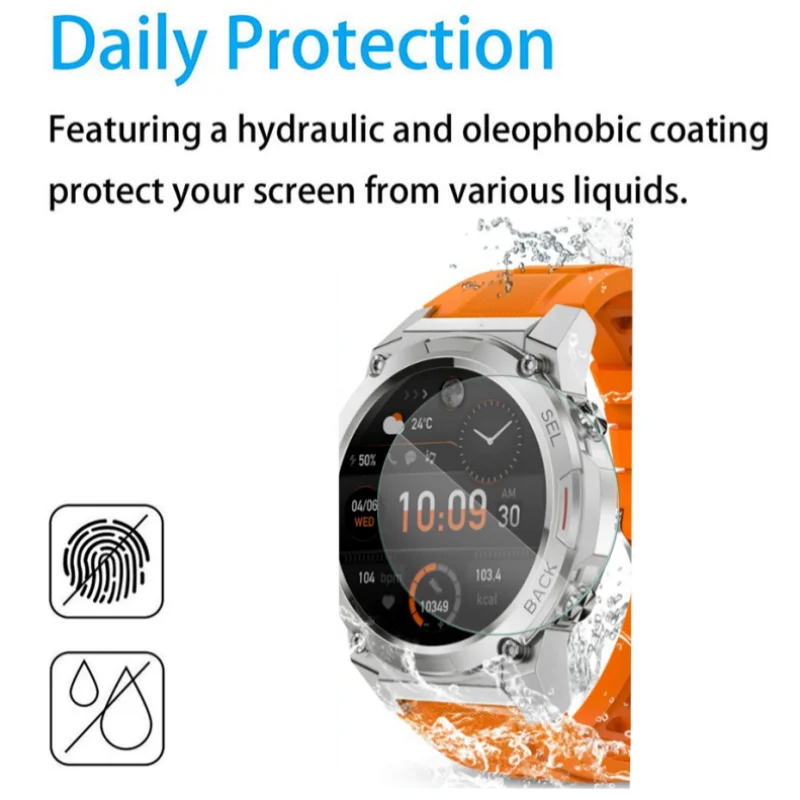 2 Stück Smartwatch gehärtetes Glas für Oukitel BT50 Smartwatch Displays chutz folie für Oukitel BT50 Schutz folie Displays chutz folie