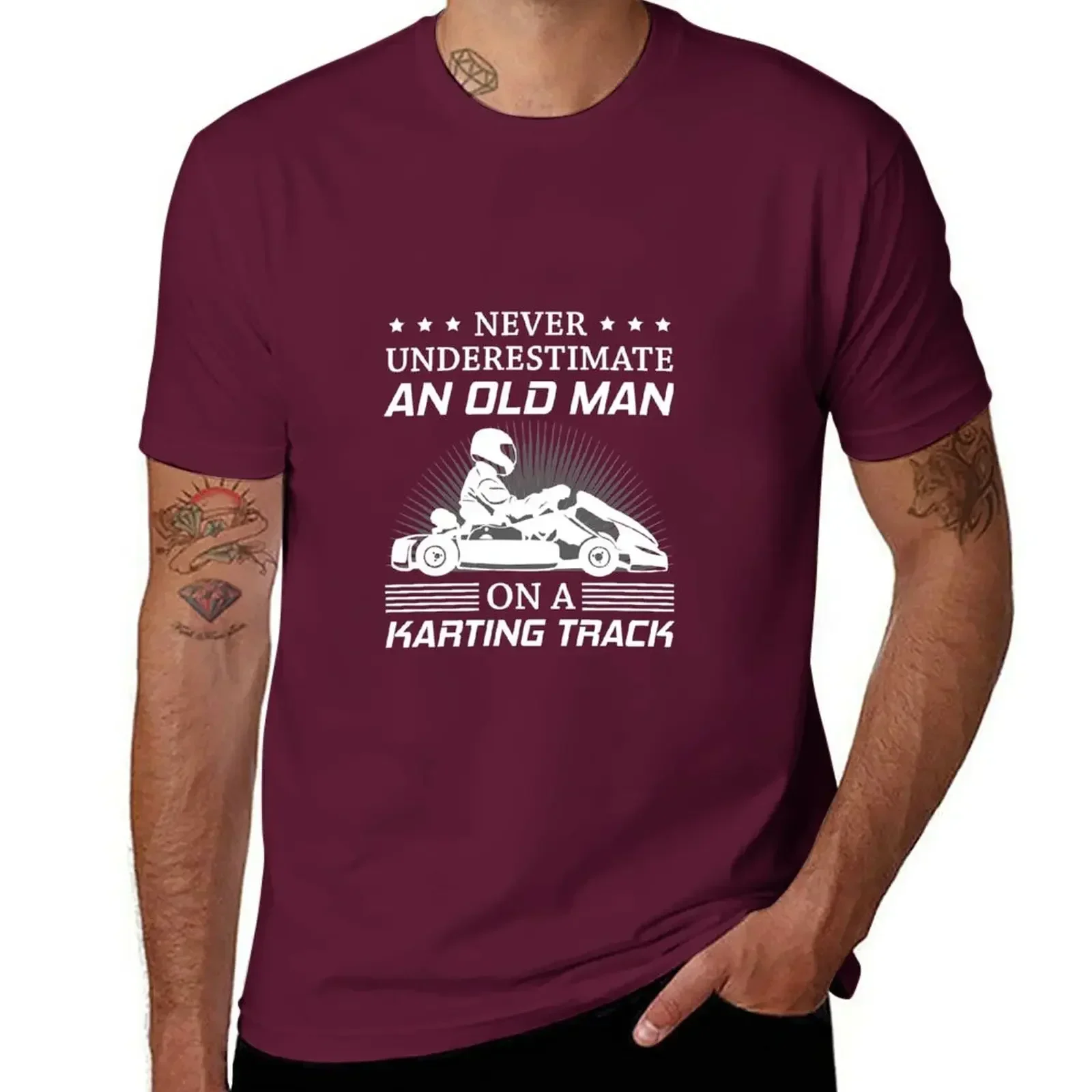 Never Underestimate An Old Man On A Karting Track Shirt Go-Kart Dad Shirt Funny Racing Dad Gifts For Dad harajuku streetwear