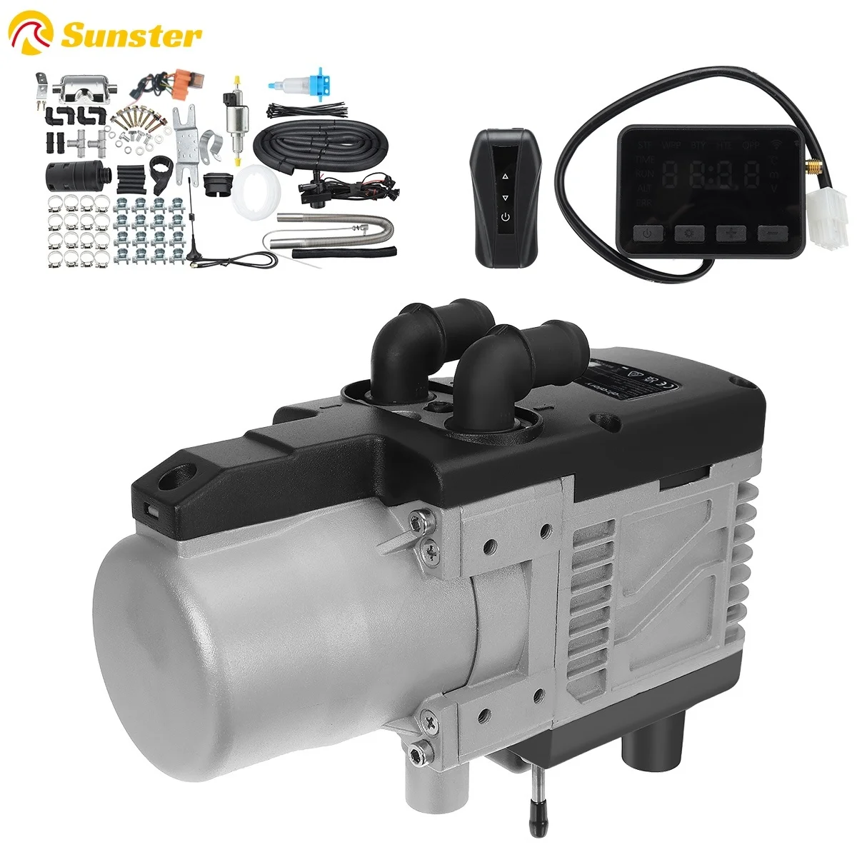 Sunster 12V 5KW gasoline/diesel air heater Water heater with remote control LCD switch diesel gasoline GM truck