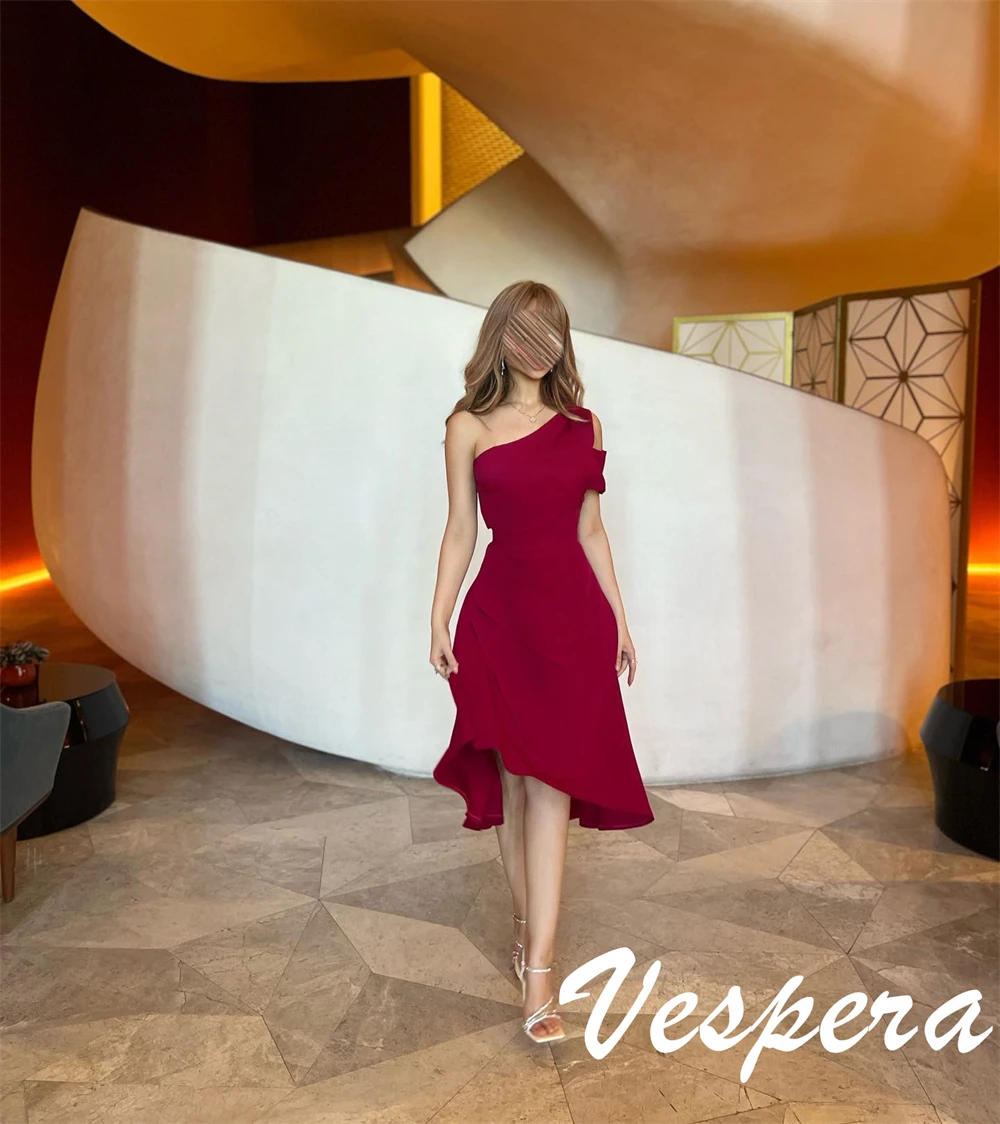 Robe de soirée en jersey bordeaux, personnalisée, asymétrique épaule dénudée, exquise, robes de soirée de tempérament, robes d'occasion spéciale