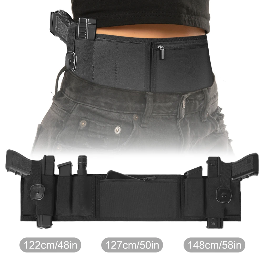 Tactical Belly Band Holster for Concealed Carry Waist Band Gun Holster for Left/Right Hand Pistol Holster Belt Handgun Holster