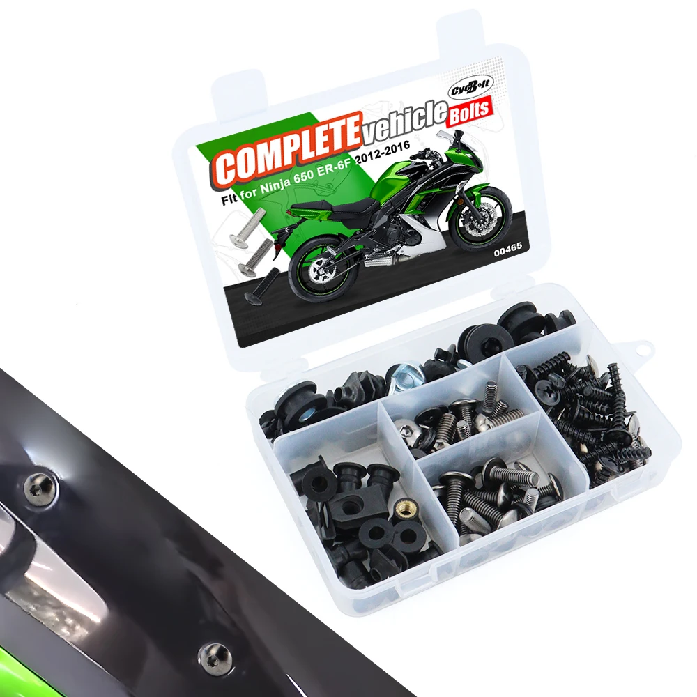 

Fit For Kawasaki Ninja 650 ER-6F 2012-2016 ER6F Fairing CIips Nuts Screws Grommets Motorcycle Complete Full Fairing Bolts Kit