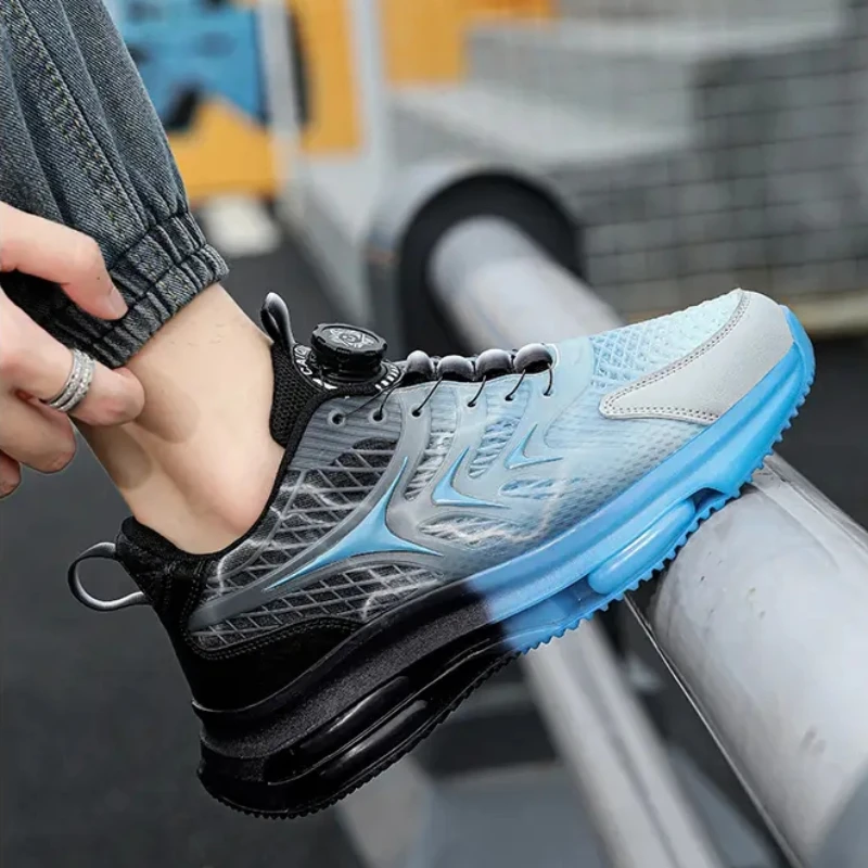 swivel buckle Shoes Men Air Cushion Mesh Breathable Running Shoes Fashion Women Outdoor Sports Athletic Walking Shoes Sneaker