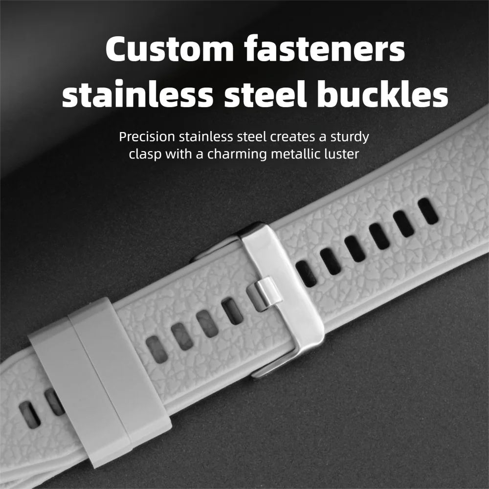 Leather Grain Watch Strap For Huawei Watch D2 Metal Buckle Quick Release Waterproof Silicone Sport Smartwatch Band For Men Women