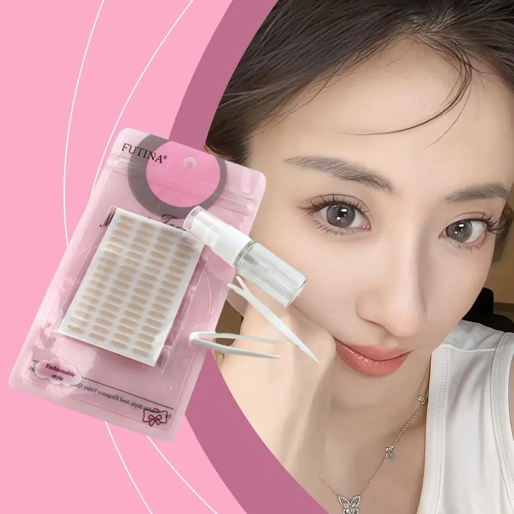 Fita adesiva para pálpebras grandes, dobra dupla, autoadesiva, bege, maquiagem, invisível, ferramenta clara, adesivos x7r7