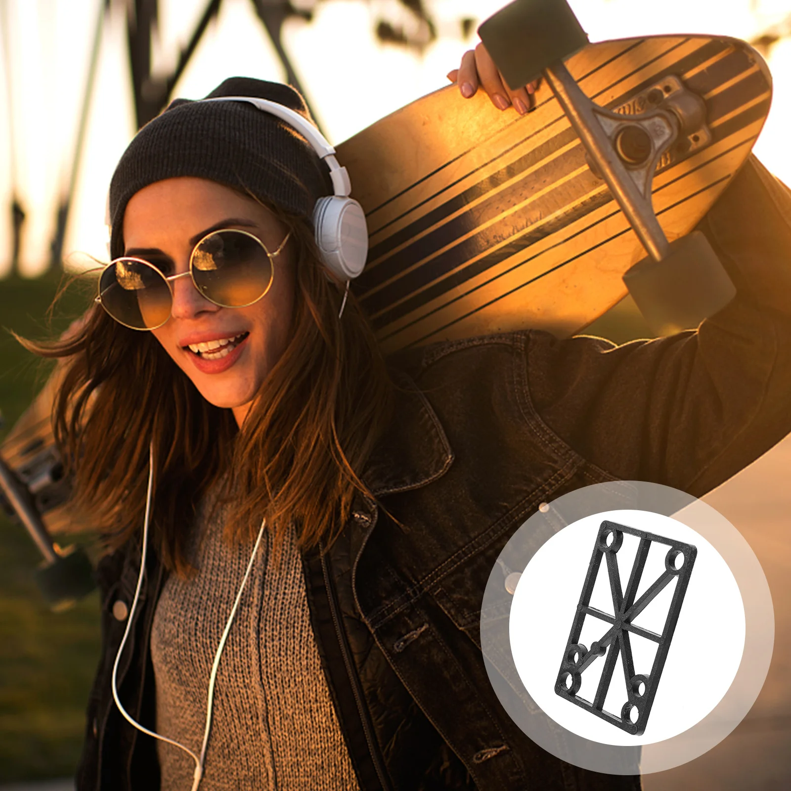 وسادة تخميد لوح التزلج مع رافعة مقاومة للصدمات مقاس 6 مم لتحسين الاستقرار المتوافق مع ممتص الصدمات لوح التزلج