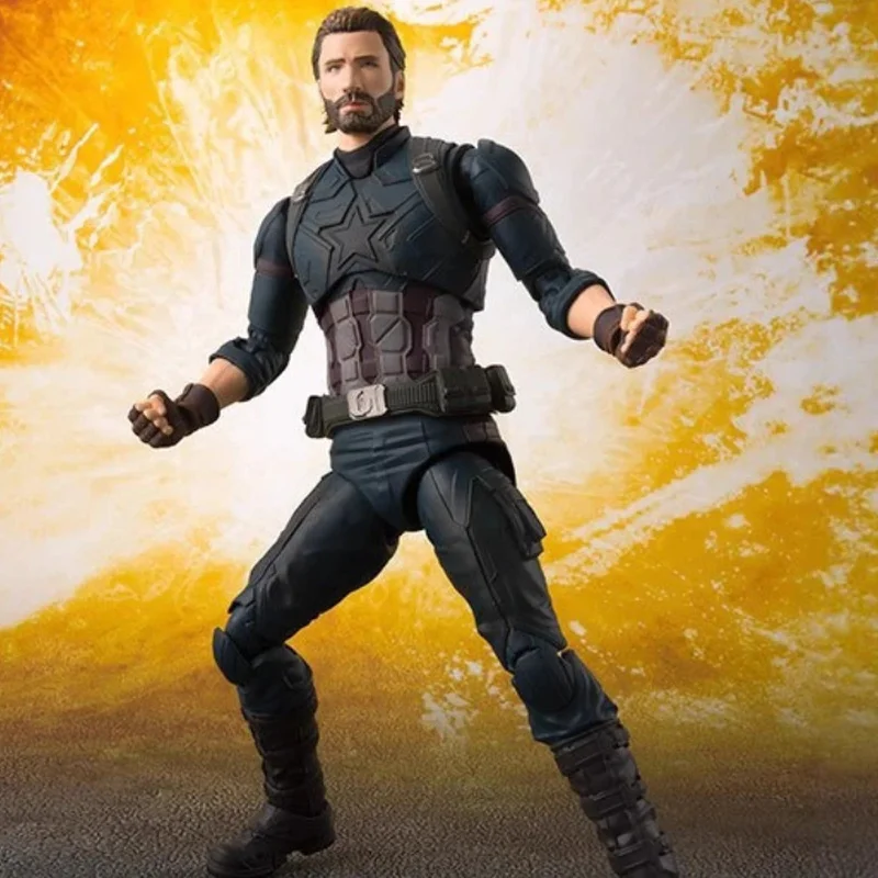 

In Stock Shf Avengers 3 Infinity War Captain America Articulated Action Figure Collectible Pvc Model Desktop Display Decoration