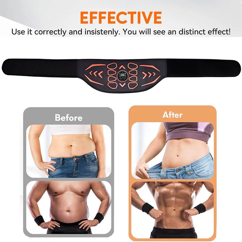120 سنتيمتر الذكية حزام تنغيم البطن EMS العضلات محفز العضلات تونر الجسم مدلك USB تهمة فقدان الوزن تدليك اللياقة البدنية المنزلية #5