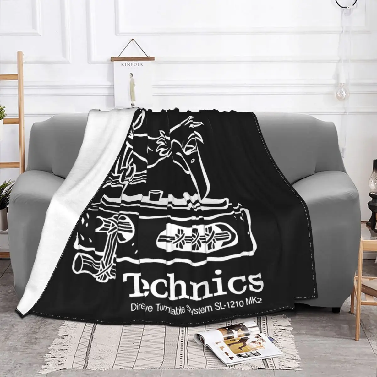 Technics Knitted Blanket Dj 1200 Turntable Music House Techno Electronic Wool Throw Blanket Summer Air Conditioning Bedspread