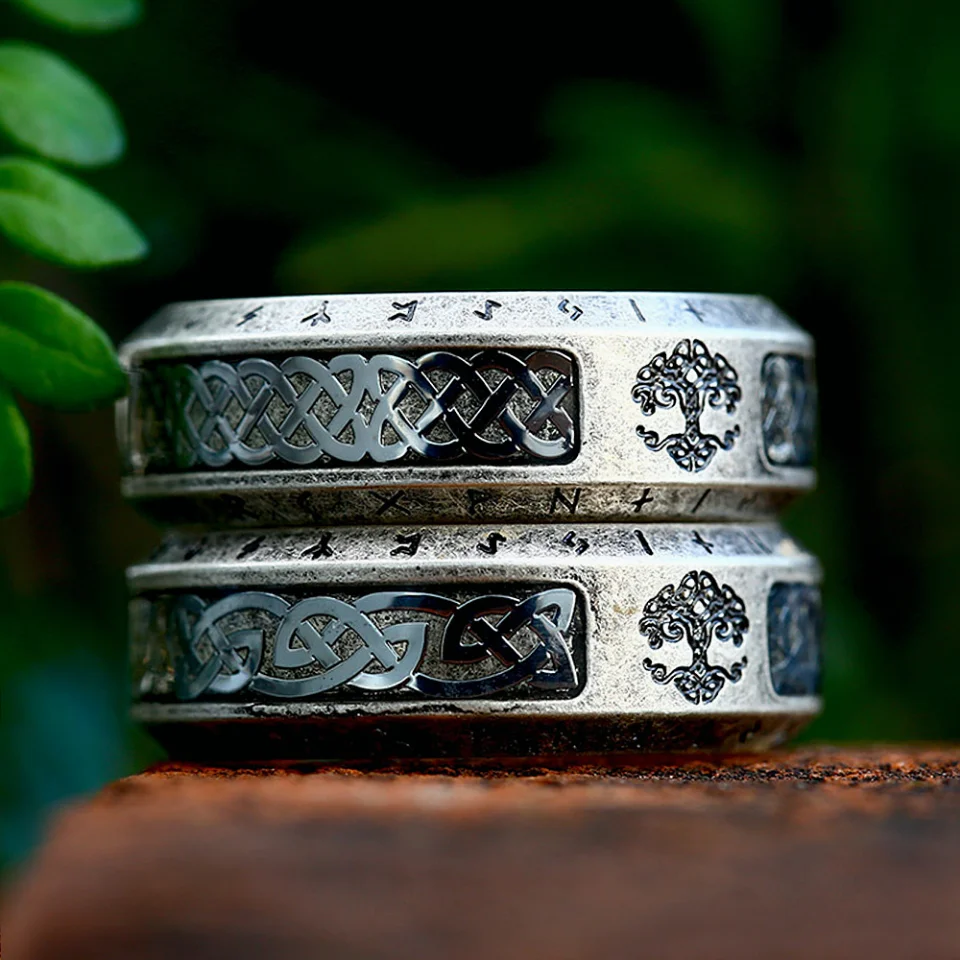 New Arrival Vintage Viking Tree Of Life Ring For Men Women Stainless Steel Nordic Celtic Knot Ring Fashion Amulet Jewelry Gifts