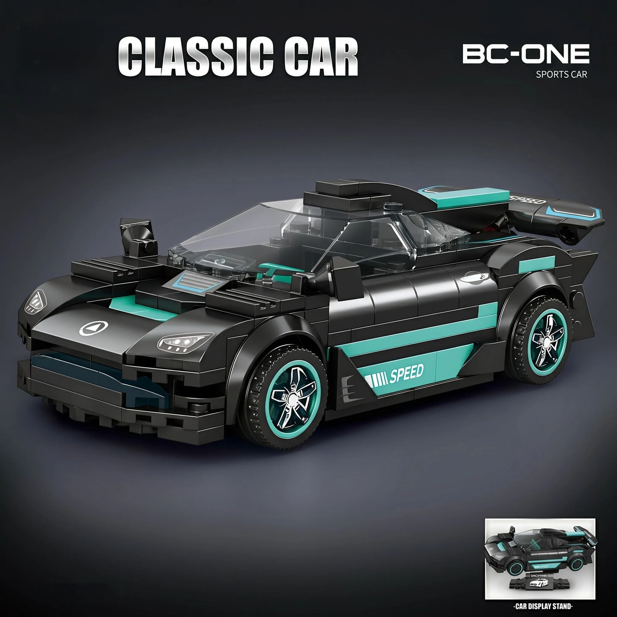 312-teiliger BC-ONE City Sportwagen Baukasten MOC Tech Klassisches Rennauto Fahrzeug-Bausatz für Erwachsene Spielzeug Geschenke