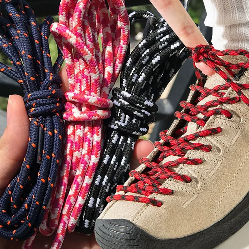 

2pairs New Outdoor Sports Special Shoelaces Flower Point Shoe Laces Polyester Round Type Shoelace Cotton Boots Shoe Accessories