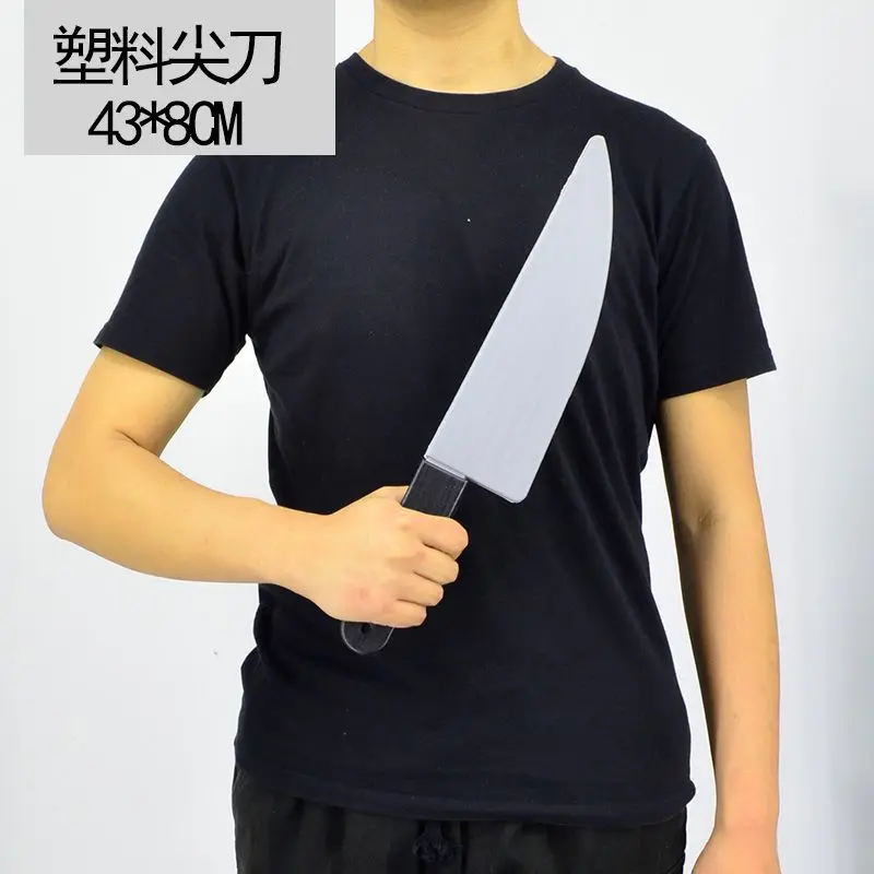 Funny Fake Plastic Props Large Kitchen Knife Axe Saw Pointed Knife Curved Knife Adult Plastic Knife Party Performance Props