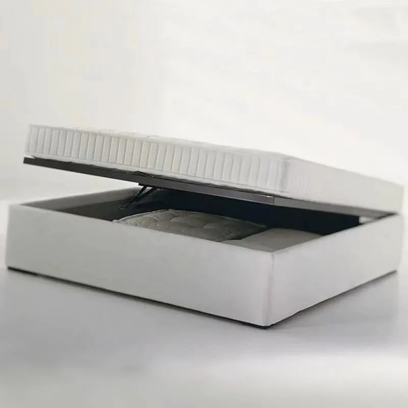 Rangka tempat tidur tanpa sandaran, kotak tempat tidur, modern, sederhana, hidrolik, kotak