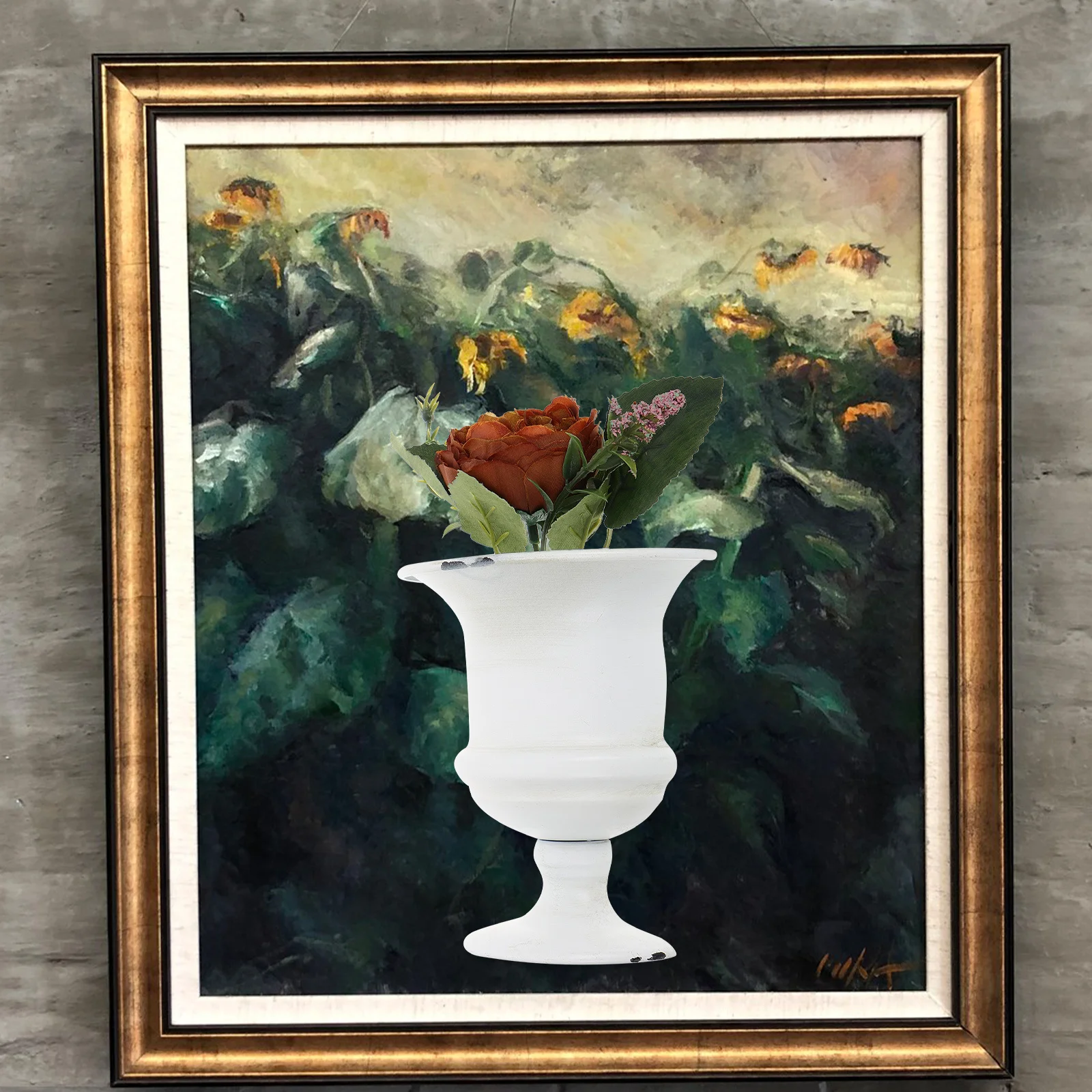 

Half Vase Rustic Decor DIY Painting Prop Artistic Oil Painting Vase Fake Display Creative Ornament Half Draw Fake