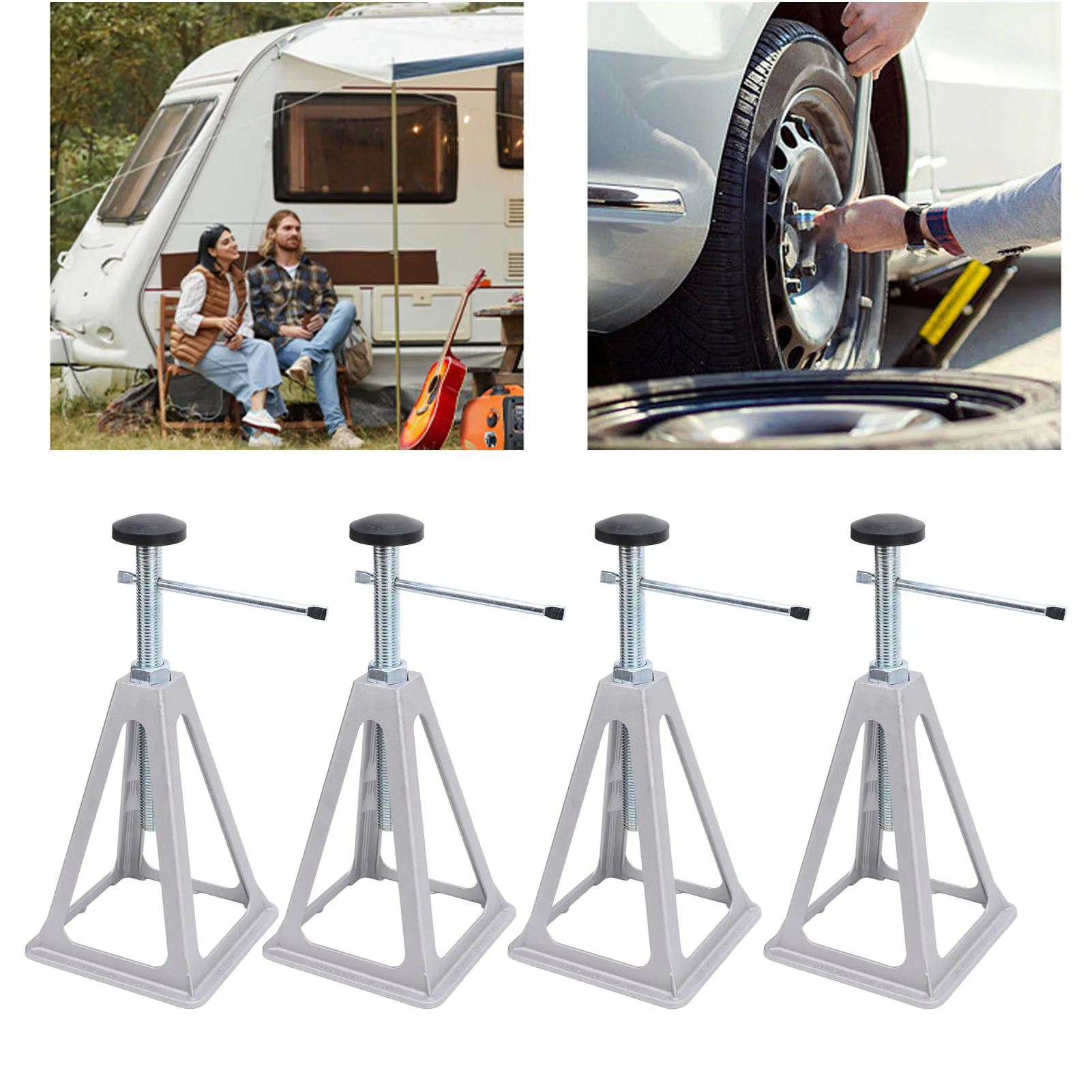 RV Leveling Jacks RV Jack Stand 2.7T Maximum Load Versatile Adjustable From 28 To 44cm Heavy Duty for Travel Trailers RVs