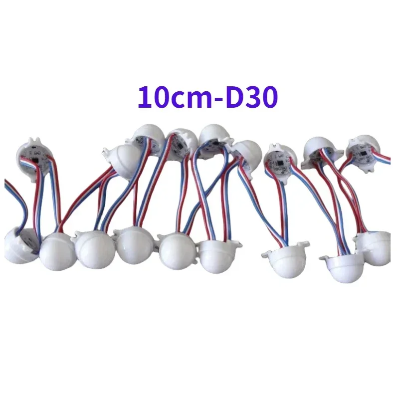 20pcs/lot 10cm 0.72W/PCS 3LEDs 5050 RGB led lamp string D30mm Diffused LED Pixel Module DC12V WS2811 Full Color Waterproof IP68