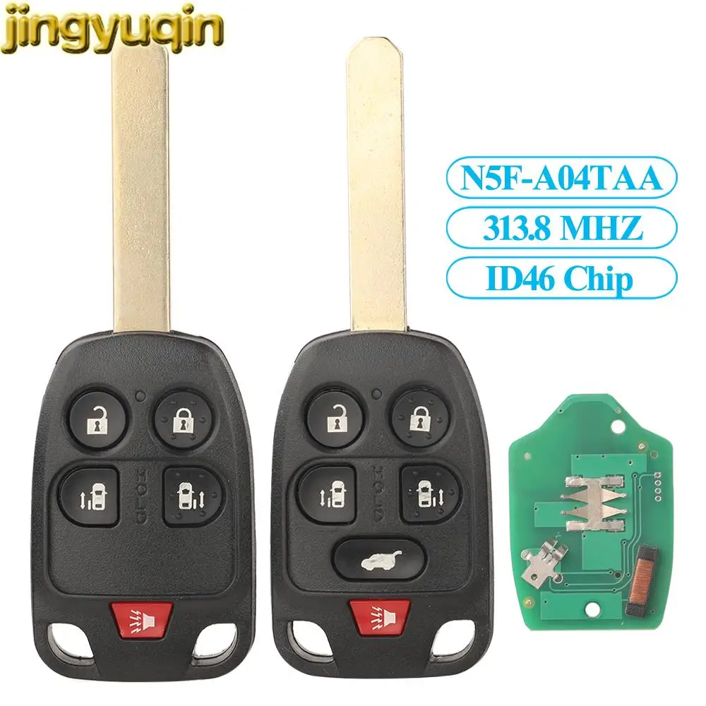 

Jingyuqin Remote Car Key Fob ID46 313.8MHz For Honda Odyssey Elysion N5F-A04TAA 5/6 Buttons Auto Replacement