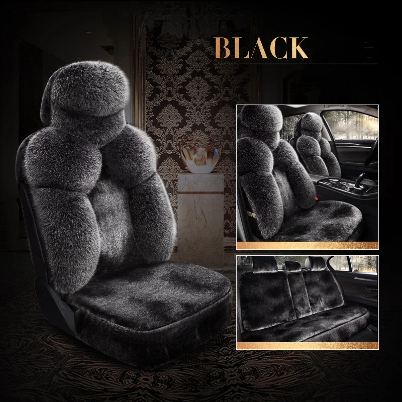 Universal Car Seat Covers for Sedan SUV Warmer Plush Seat Kits Chusion for Front 2 Seats Driver and Passenger side