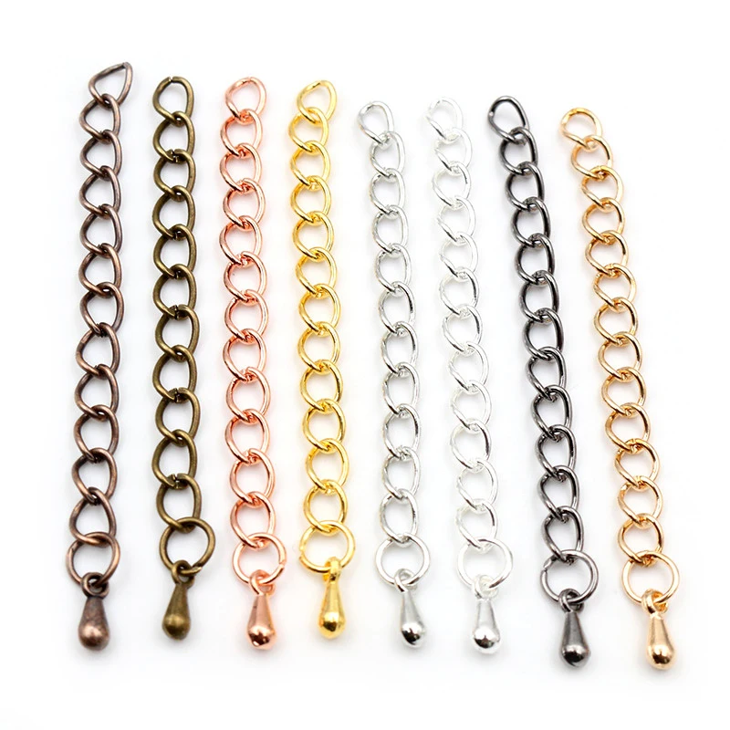 

20pcs/lot 50mm and 70mm 5*4mm Extended Extension Tail Chain Necklace Tail Chain Connector Findings For Bracelet Base Tray