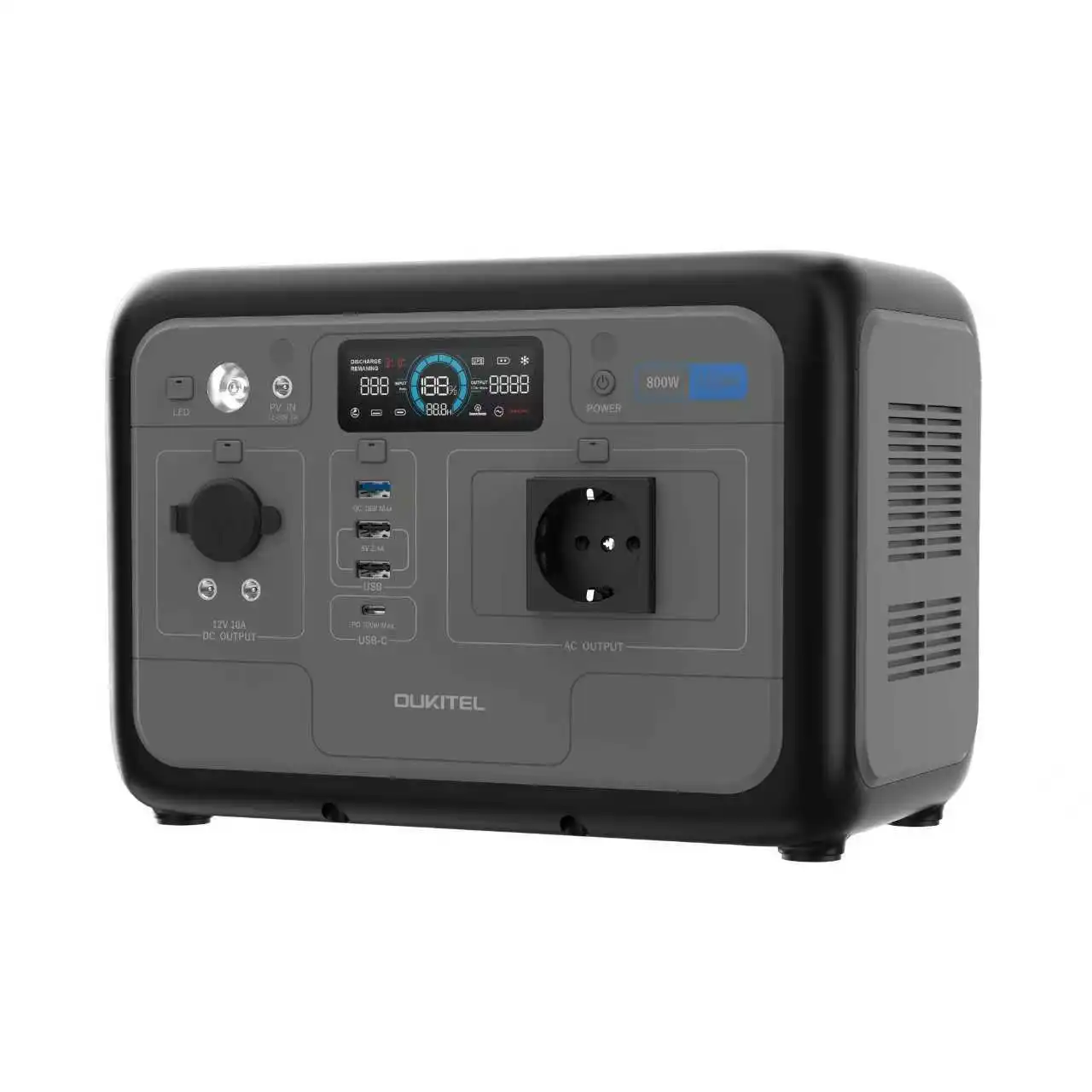 OUKITEL P800E Przenośna Stacja Zasilania 800W 512Wh Bateria LiFePO4 Generator Solarny, Zasilanie Awaryjne do Domu i Mobilne Zasilanie do Kempingu na Zewnątrz — 2