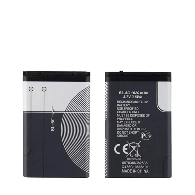 BL-5C 3.7V 1020mAh Mobile Phone Battery For Nokia 1100 1110 1200 1208 1280 1600 2600 2700 3100 3110 5130 6230 6230i N70