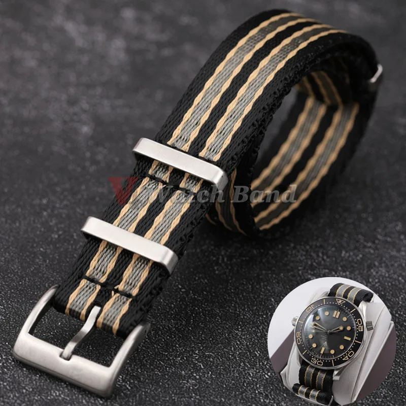 Hochdichtes Nylon-Uhrenarmband für Omega 007 20mm Ersatzband für Rolex Premium Weiche Armbänder Universelles Sport-Uhrenarmband