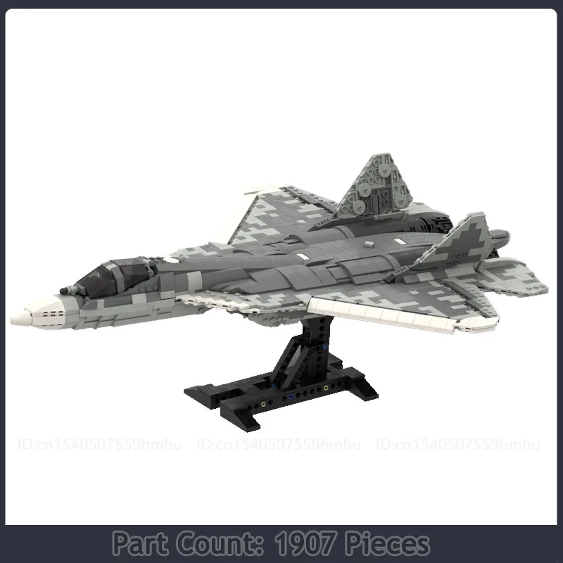 Aircraft Moc Building Blocks SU-57 Felon 1/35 Scale DIY Assembly Technology Bricks Science Creative Toys Display Model Gift