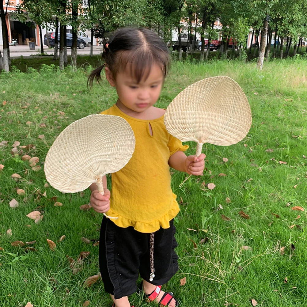 

Heart Shaped Fan Portable Small Glass Handheld Summer Cool Natural Wind Shake Fan For Kids Adults Outdoor Travel Great Gift For