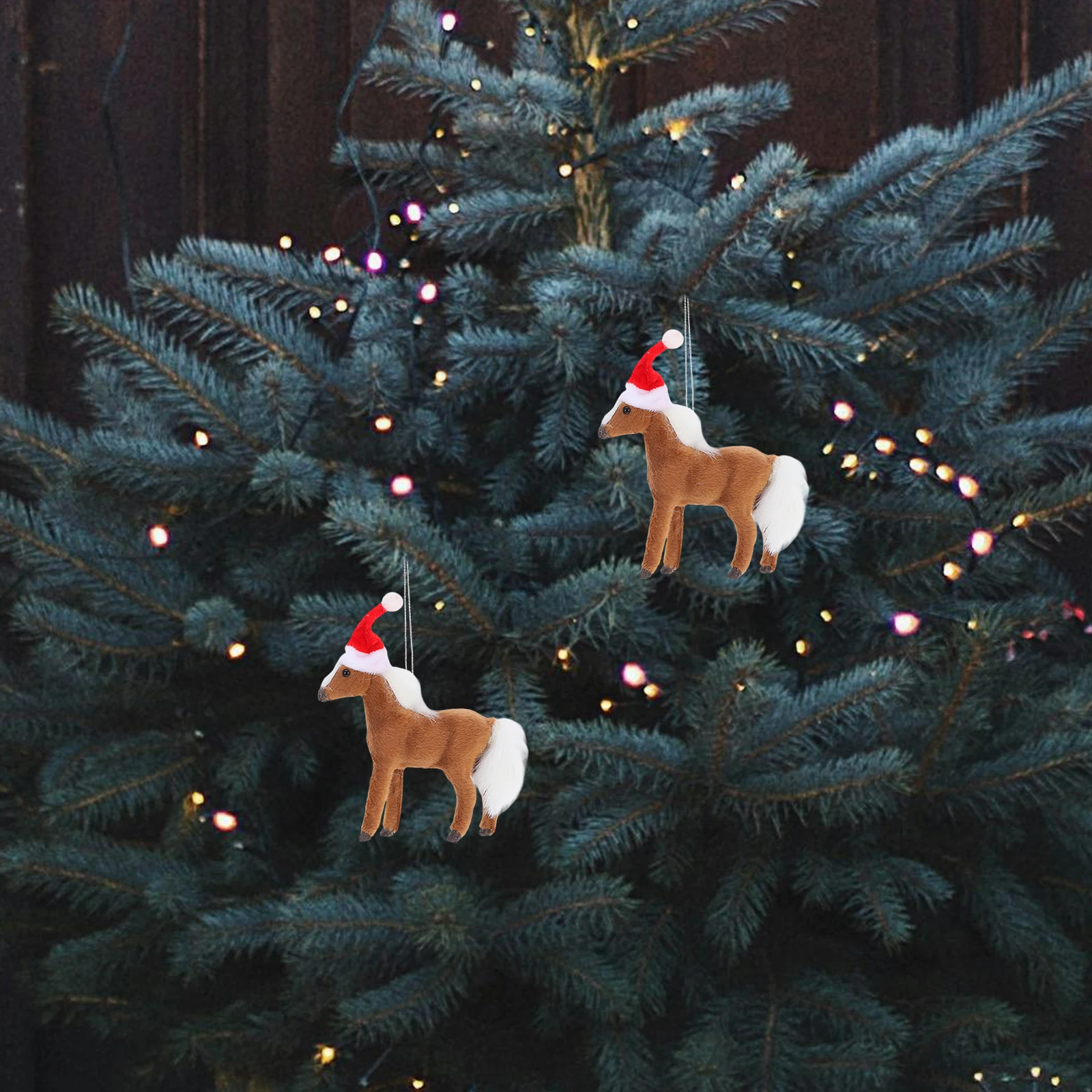 

Christmas Horse Ornaments Xmas Tree Hanging Decor Festive Party Supplies For Family Friends Fireplace Tabletop Props
