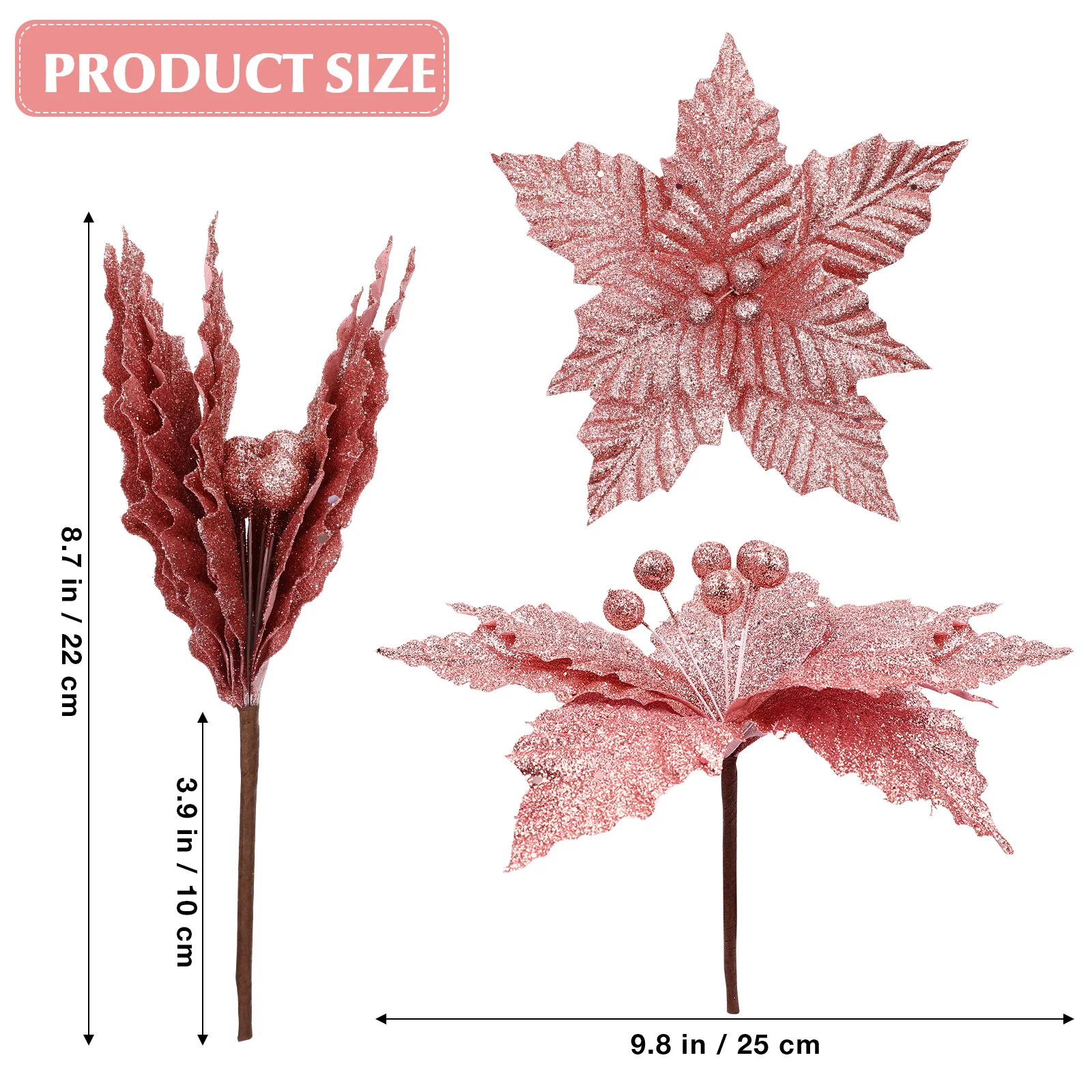 

Decor Xmas Ornaments Fake Flowers for Decoration Christmas Artificial Arrangement