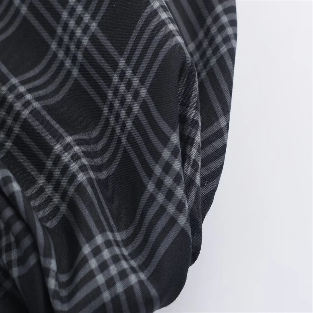 กางเกงพัฟเฟอร์ลายสก็อตแฟชั่นฤดูใบไม้ร่วงและฤดูหนาวใหม่สำหรับผู้หญิงที่เรียบง่ายและใช้งานได้หลากหลาย