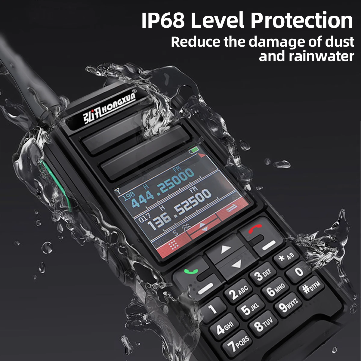 Hongxun Walkie-talkie HP-785 Waterproof Mobile Radio, 10W Output Power, Remote Handheld Walkie-talkie,Digital IP,Outdoor Hunting