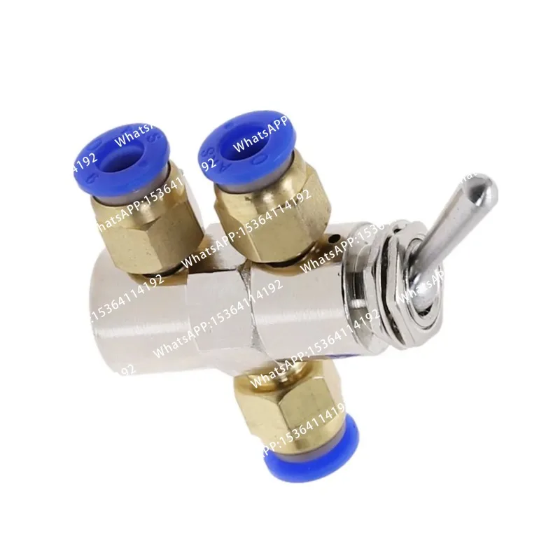 

TAC2-4V Exhaust valve 2 Position 5 Way Toggles Cylindrical Mechanical Air Pneumatic Valve switch w Fiittings