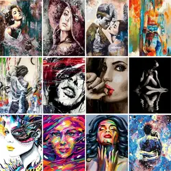 GATYZTORY Paint By Number Girl Hand Painted Painting DIY Coloring By Numbers Portrait Kits Art Drawing On Canvas Gift Home Decor