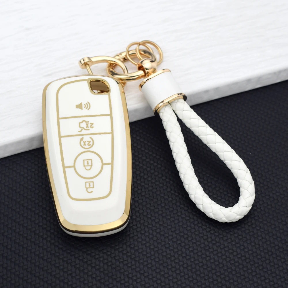 TPU Car Remote Key Case Cover for Ford F150 F250 F350 Ecosport Edge Fusion Mustang Explorer Protector Shell Fob Holder Keyless