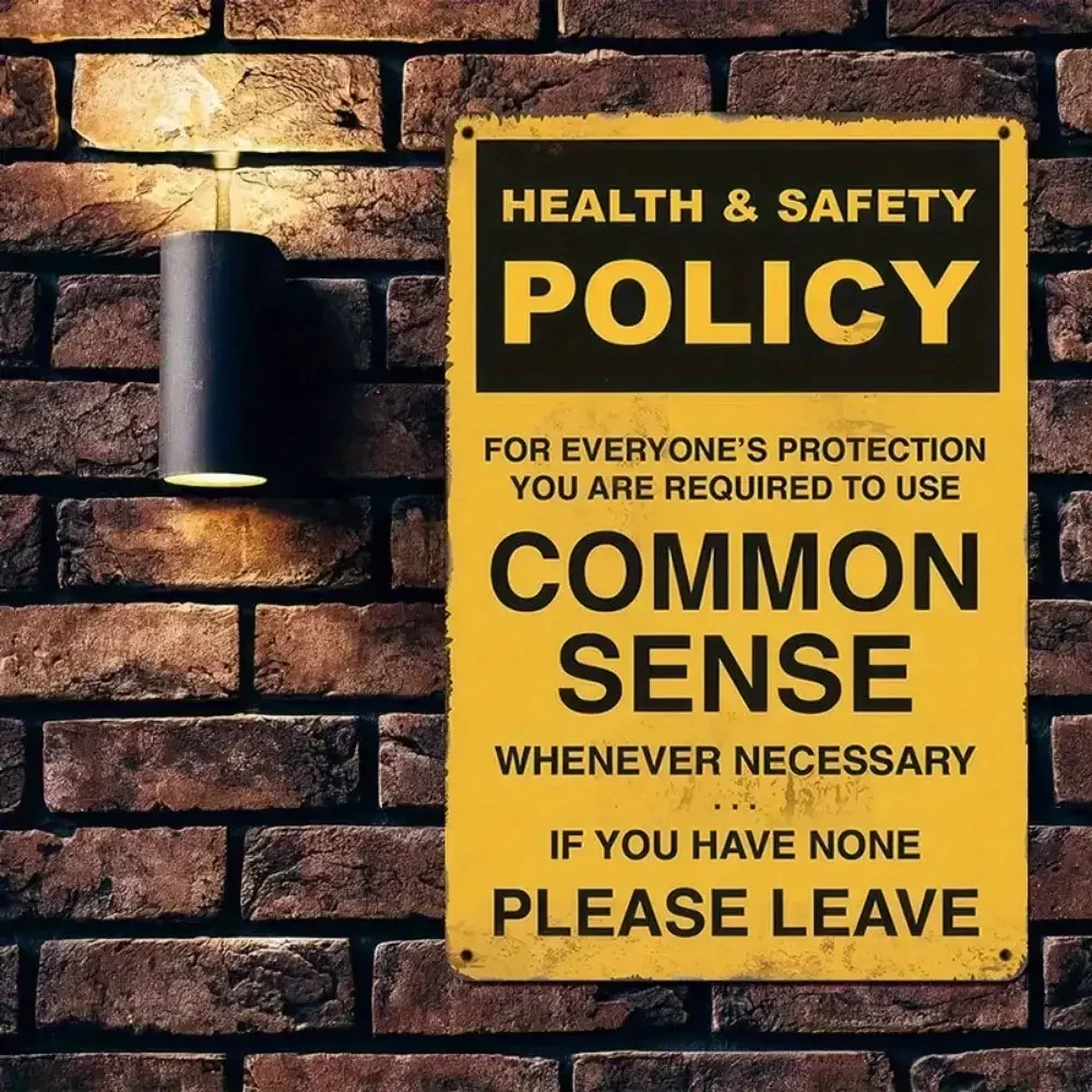 قطعة واحدة من علامة معدنية عتيقة "الصحة والسلامة" - ديكور من القصدير المضحك للاستخدام الداخلي/الخارجي، هدية روح الدعابة #2