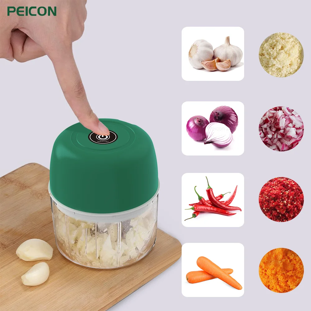 Mini Electric Chopper Food Processor Garlic Onion Vegetable Meat Fruit Grinder Chopper Rechargeable 300ml Small Crusher Blender