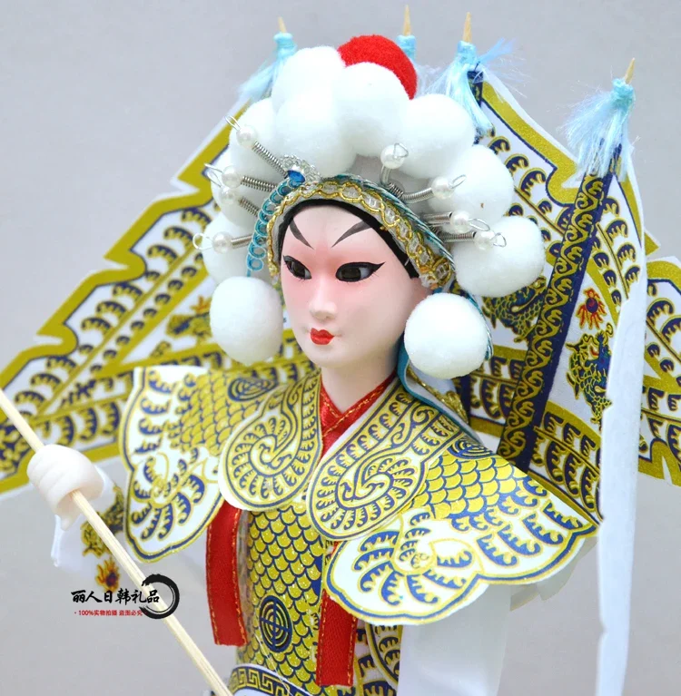 12inch Beijing Opera Doll Tradition Chinese Silk Dolls Handmade Statuette Figurines Ornaments Handicraft Gift Home Decoration