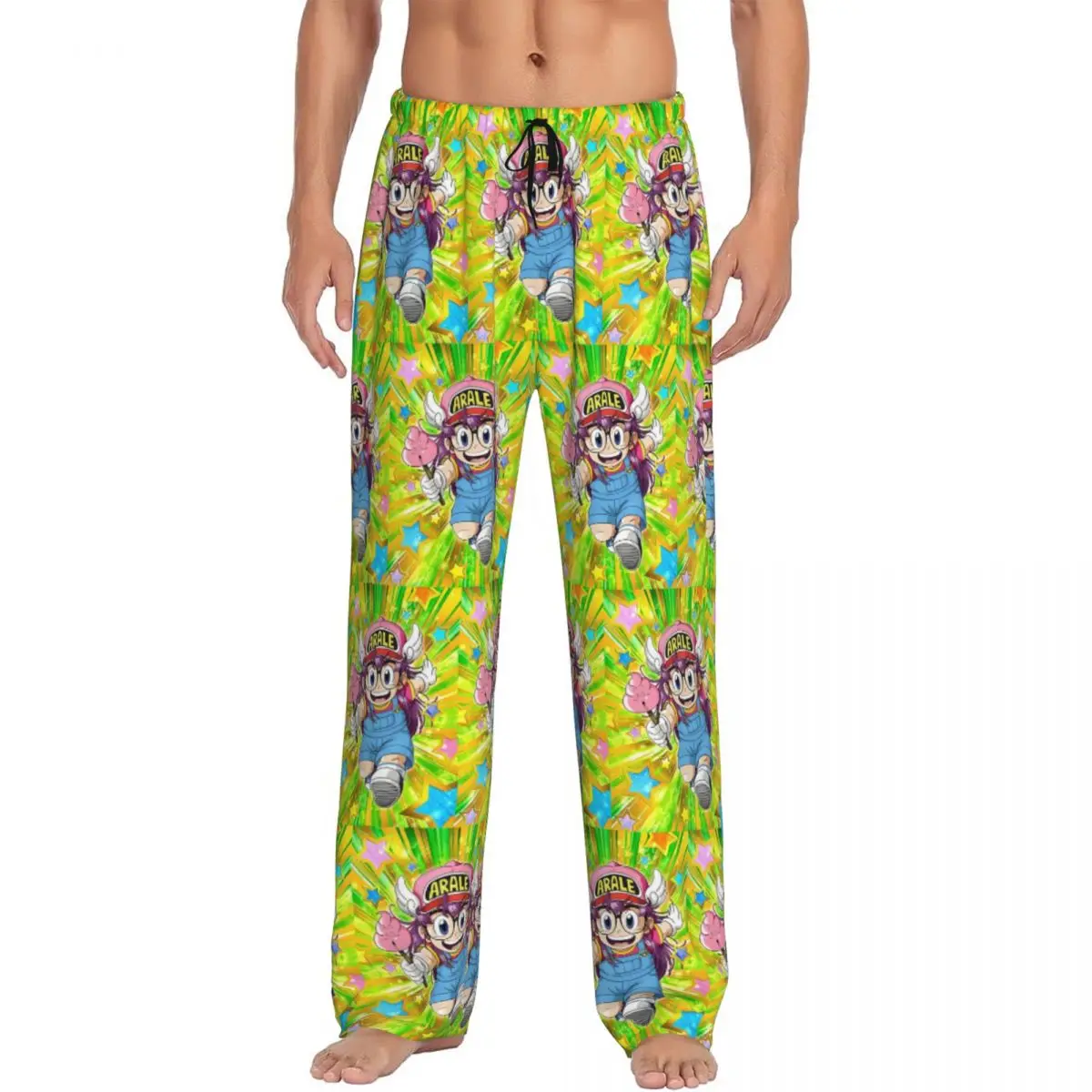 

Custom Print Men Dr S-Slump Arale Norimaki Pajama Pants Manga Sleepwear Sleep Lounge Bottoms with Pockets