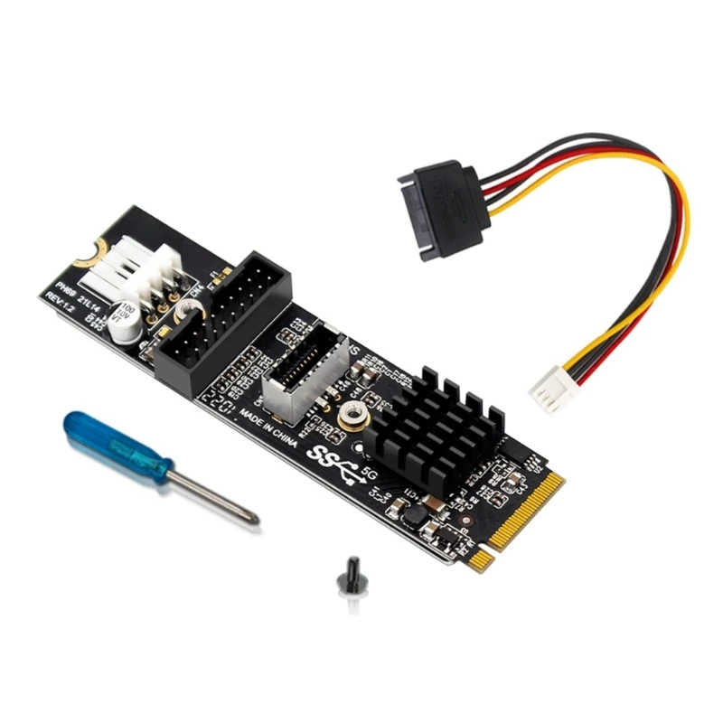 

Q22A PCIe USB 3.1 Gen2 Expansion Card For M.2 MKey Motherboards Supports Type C E And Instantly Installation
