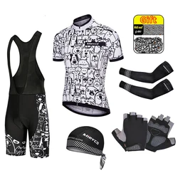 Men's Short-Sleeved Cycling Jersey Suit, Breathable Quick-Drying Clothes, Mountain Bike Set, Sports Equipment, Sweat Wicking